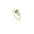 Gold Contemporary Emerald and Diamond Ring in 18k Gold Size 8 For Sale - Image 8 of 8