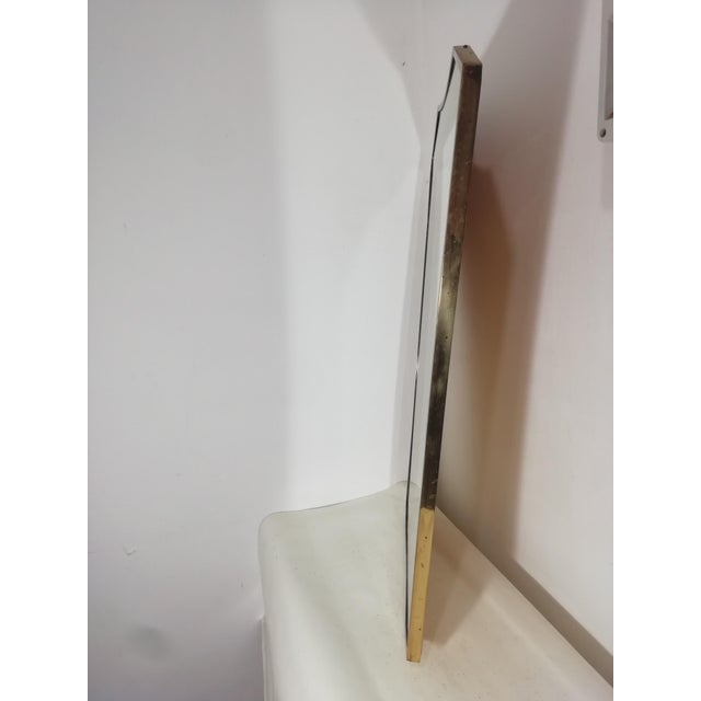 Vintage Mirror with Brass Frame, Italy, 1950s For Sale - Image 11 of 14