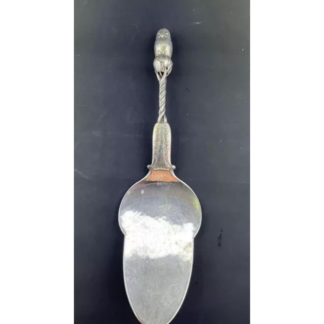 Rare Georg Jensen Denmark sterling silver Owl cake server, pattern No. 39, featuring the highly collectible owl finial and...