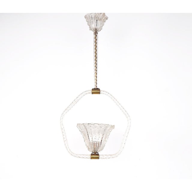 Vintage Murano Glass Pendant Lamp by Ercole Barovier for Barovier & Toso, 1940s For Sale - Image 14 of 14