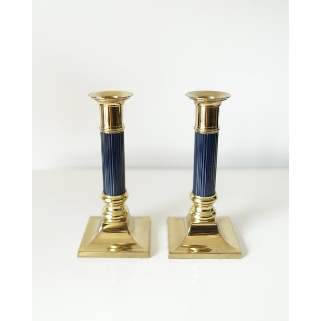 Vintage Gilded Brass Candlesticks, 1970s, Set of 2 For Sale - Image 13 of 13