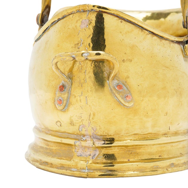 English Helmet Form Brass Coal Hod, 1800's For Sale - Image 12 of 12