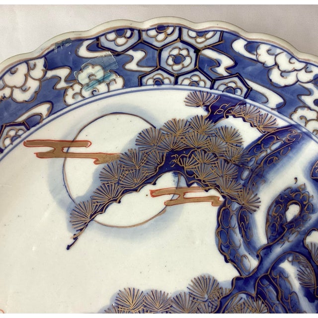 Antique Large Kakiemon Style Fuku Mark Japanese Porcelain Platter, 15 3/4" W For Sale - Image 4 of 11