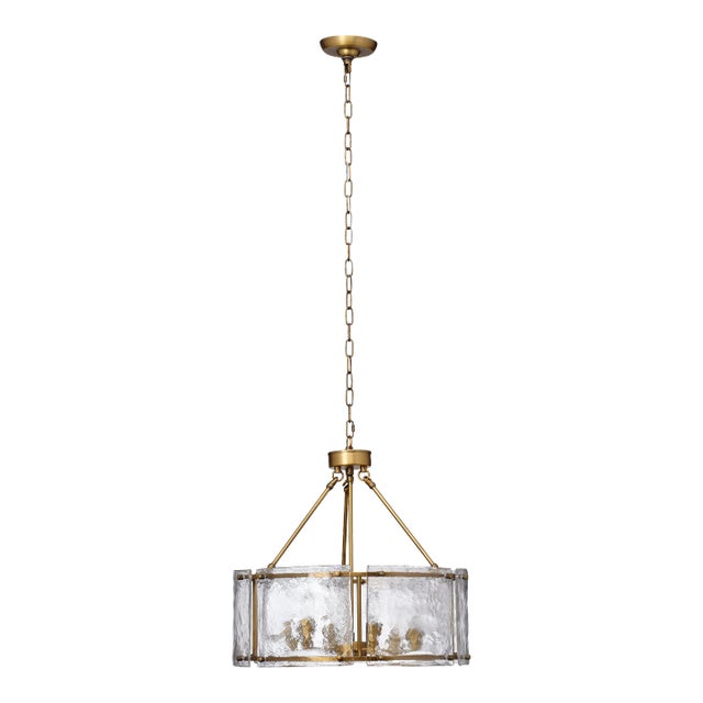 Jamie Young Glenn Large Round Chandelier in Antique Brass For Sale