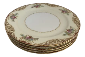 Vintage Floral Noritake “m” Fine China Bread Plates S/5