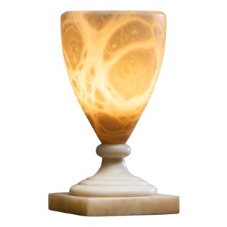 Large Mid-Century Modern Table Lamp in Alabaster, 1970s For Sale