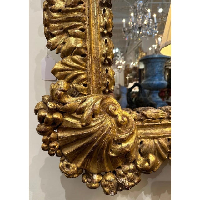 18th Century Northern Italian Gilded Square Mirror For Sale - Image 5 of 7