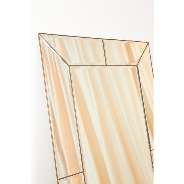 Large Brass-Edged Wall Mirror, 1960s For Sale - Image 12 of 15