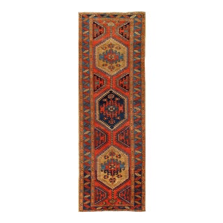 Rust Persian Hand Knotted Serab Runner 3'4'' X 10'5'' D10823 For Sale