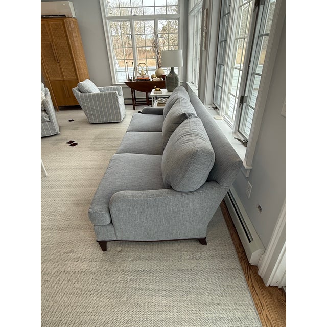 Lee Industries Custom Lee Industries Sofa in Chariot Denim (Performance Fabric) For Sale - Image 4 of 12