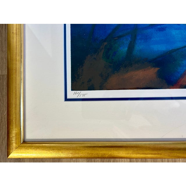 Wood 1990s Original Signed 48" Tadashi Asoma "Trace of Autumn" Screenprint Ed. 168/175, Framed For Sale - Image 7 of 12