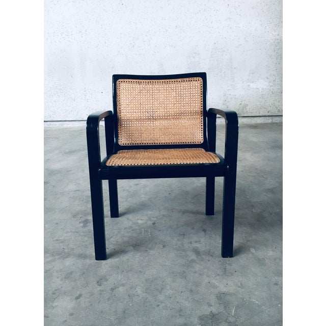 Mid-Century Modern Italian Design Bentwood & Webbing Armchair, 1970s For Sale - Image 3 of 18