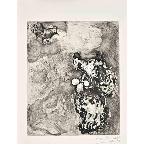 Marc Chagall, The Two Roosters, 1952, Etching For Sale