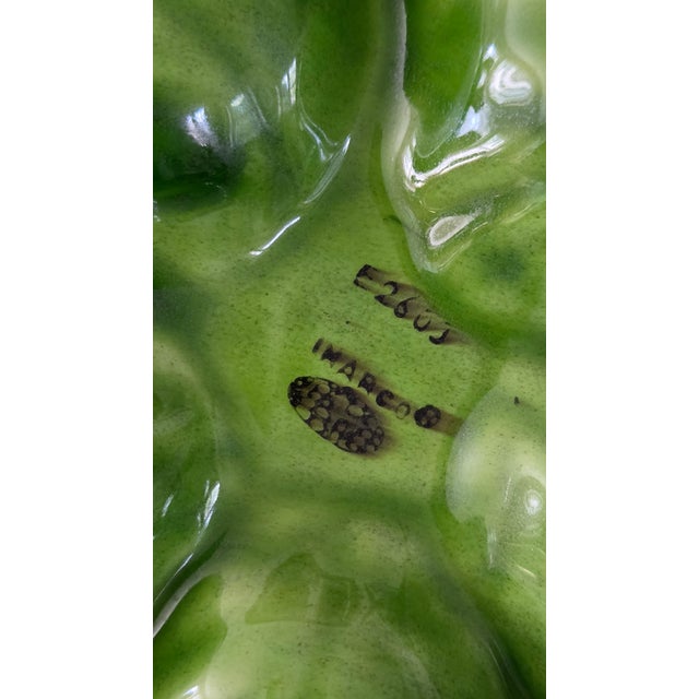 1960s Inarco E2603 Green Majolica-Style Fruit and Leaf Divided Serving Platter For Sale - Image 16 of 16