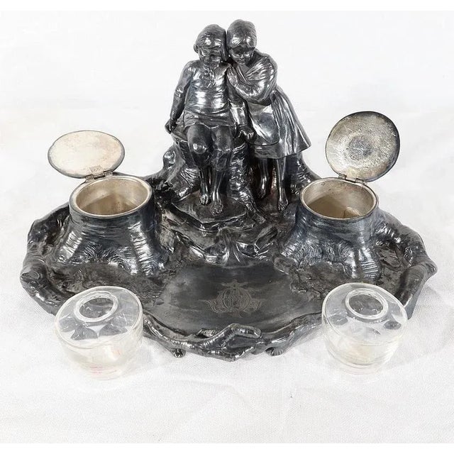 Art Nouveau Inkwell in Pewter, 1900 For Sale - Image 18 of 18