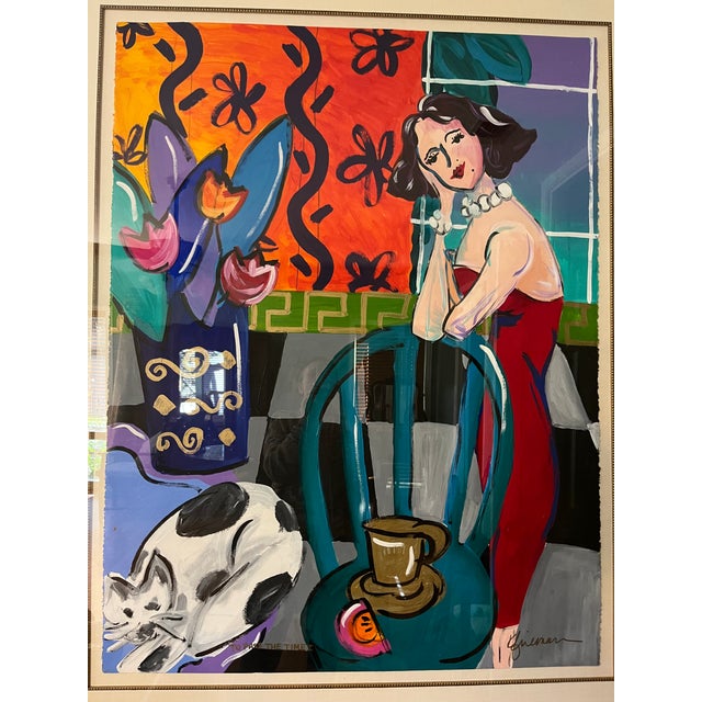 Large statement painting, an original titled "To Pass the Time" 1, signed by the artist but its hard to read the...