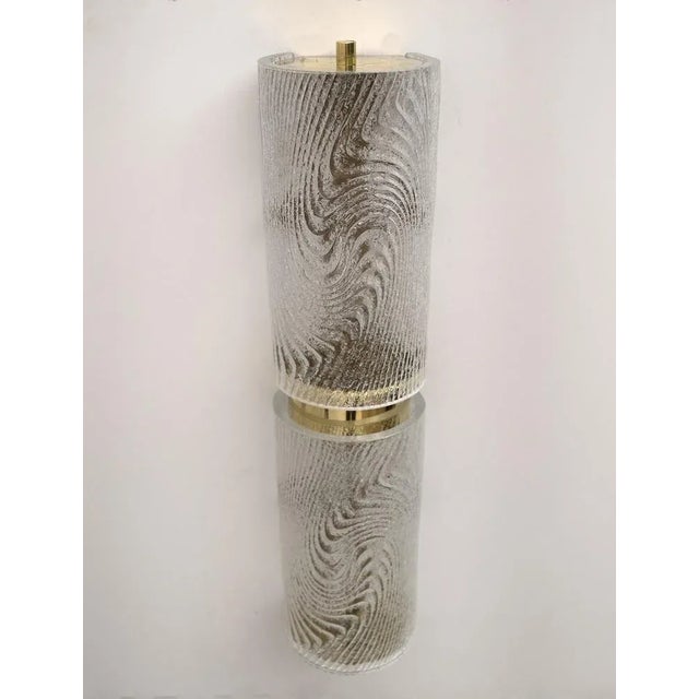 Modern Murano Glass and Brass Corteccia Sconces, 1989, Set of 2 For Sale - Image 8 of 12