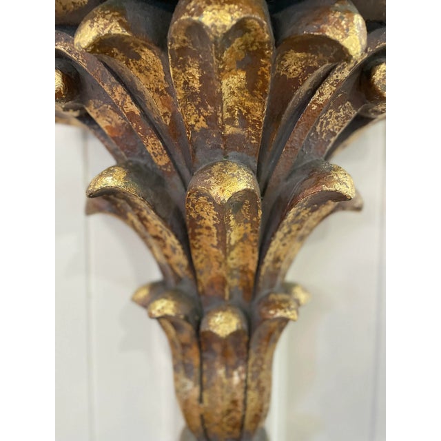 Large Vintage Mid Century Italian Style Gilt Wall Bracket Sconce For Sale In Nashville - Image 6 of 11