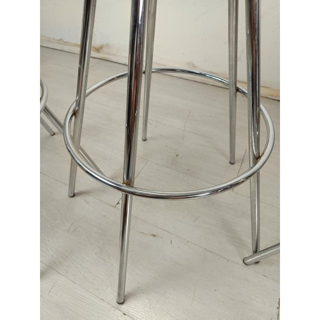 Vintage Chrome Bar Stools by Pepe Cortés, 1980s, Set of 3 For Sale - Image 17 of 18