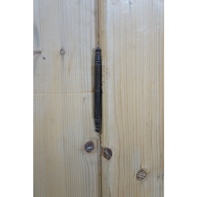 Wood Antique European Farmhouse Pine Knockdown Armoire Linen Press Larder Cupboard For Sale - Image 7 of 18