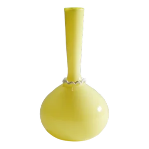 Vittorio Zecchin for Venini Soffiato Vase in Yellow and Lattimo Glass Ca. 1950s