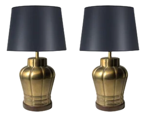 Pair of Vintage Brass Table Lamps by Frederick Cooper