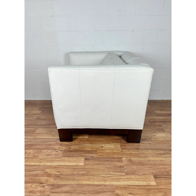 2000 - 2009 Kelly Hoppen for Century Furniture White Leather Club Chair For Sale - Image 5 of 12