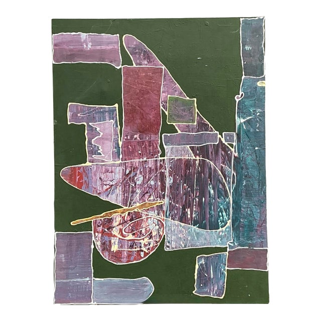 Vintage Original Abstract on Canvas For Sale
