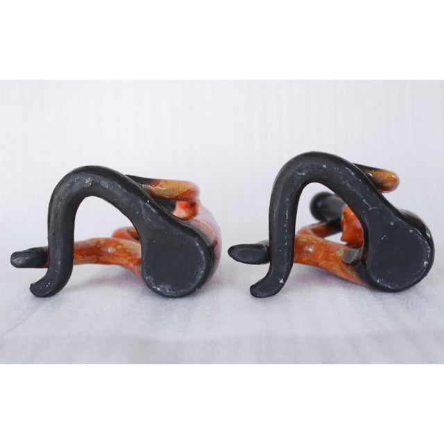 Mid Century Style Abstract Sitting Man & Woman Ceramic Sculptures - A Pair For Sale - Image 18 of 18