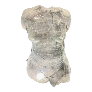 Glass Female Torso Sculpture Dated 1989