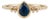 Pear Cut Blue Sapphire and Diamond Cluster Vintage Ring in 14k Gold Size 5.5 For Sale