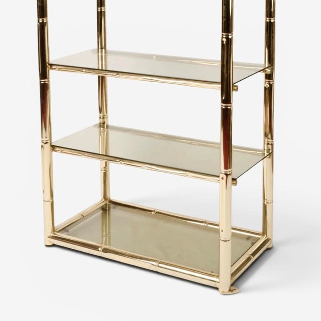 Italian Shelving Display in Faux Bamboo Brass, 1970s For Sale - Image 6 of 13