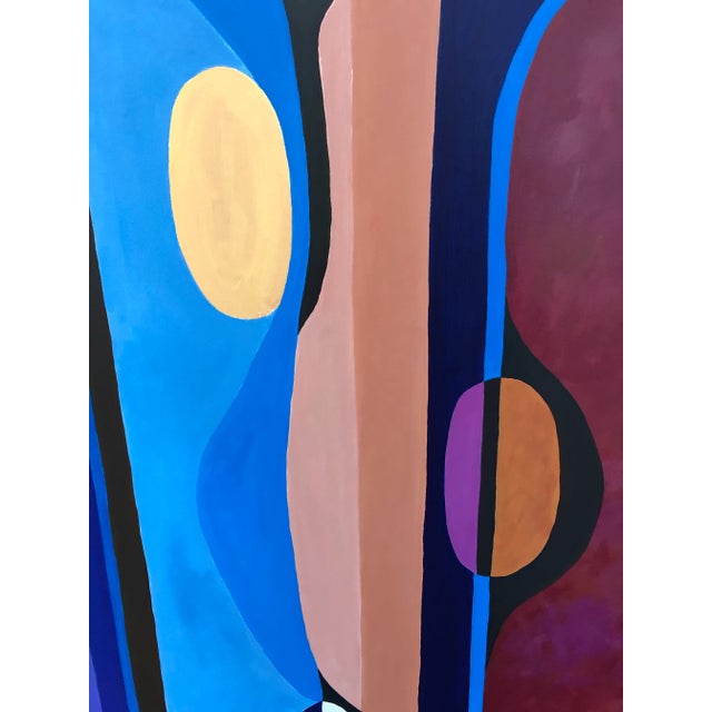 Large Bold Abstract Original Painting on Canvas For Sale - Image 4 of 11