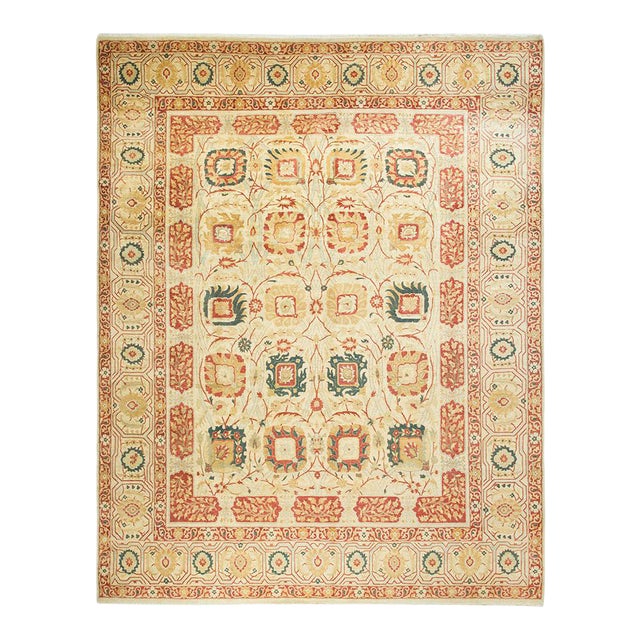 Mogul Collection Hand-Knotted Area Rug - Ivory 8' 3" x 10' 5" For Sale