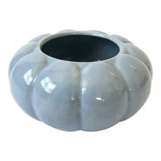 Vintage 80s Ceramic Periwinkle Planter Bowl For Sale