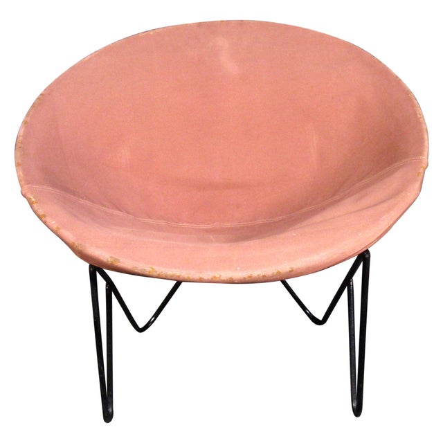 Mid-Century Modern 1960s Vintage Modern Style Canvas Lounge Chair For Sale - Image 3 of 10