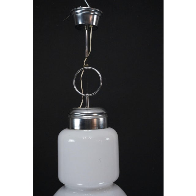Metal Vintage Space Age Pendant Light in Chrome and Murano Glass from Mazzega, Italy, 1960s For Sale - Image 7 of 12