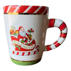 1990s Christopher Radko Letters to Santa Ironstone Christmas Mug