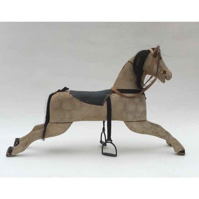 C 1900 Antique Wooden Dapple Gray Painted Hobby Horse For Sale - Image 13 of 13