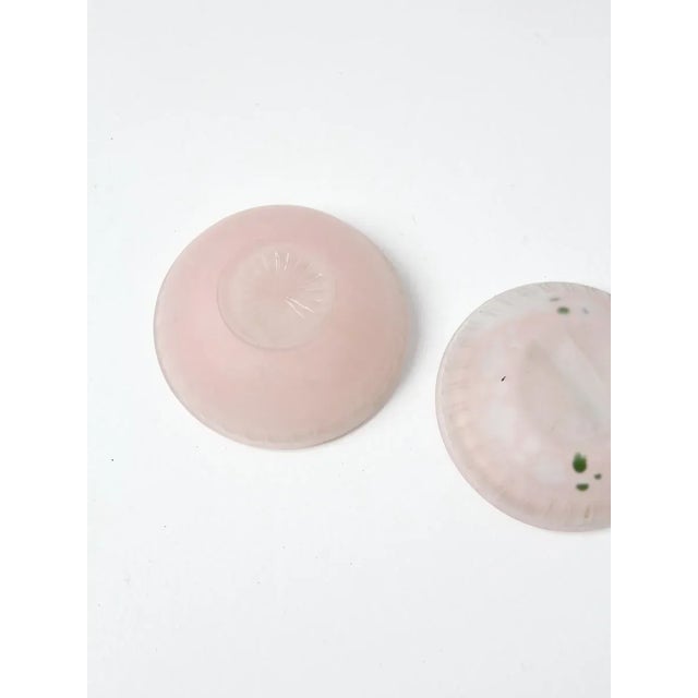 Mid 20th Century Vintage Pink Satin Glass Covered Bowl For Sale - Image 5 of 6