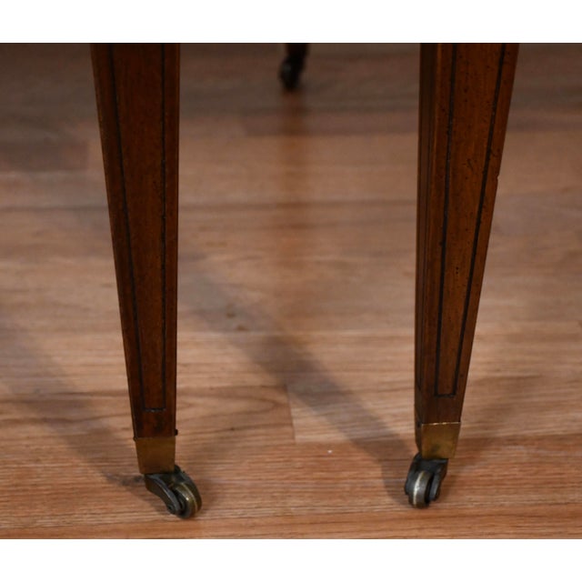 Brown 1930s Pair of Brandt English Regency Mahogany Side Tables / End Tables For Sale - Image 8 of 16