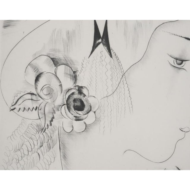 Mily Possoz, Profile of a Young Girl, Original Signed Engraving For Sale - Image 4 of 9