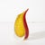 Mid-Century Modernist Hand-Blown Teardrop Form Glass Vase in Yellow and Scarlet For Sale - Image 12 of 12