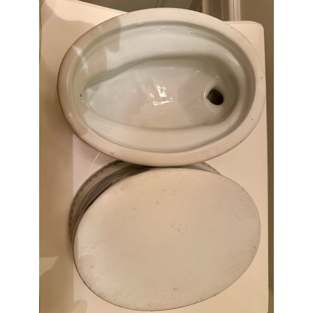 Vintage Blue and White Porcelain Duck Tureen For Sale - Image 11 of 11