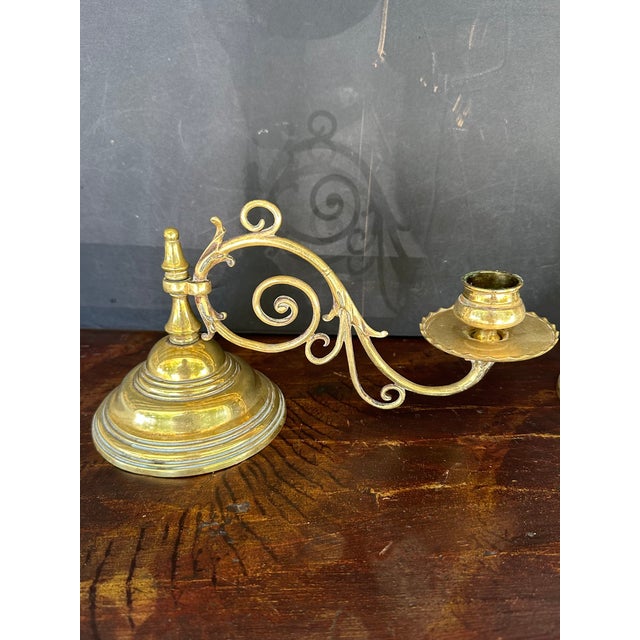Brass Pair of English 19th Century Brass Piano Candleholders Signed Wt&s For Sale - Image 8 of 14