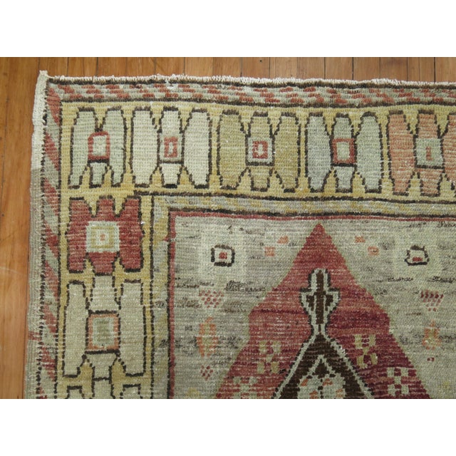 Contemporary 1940s Wide Turkish Anatolian Geometric Runner - 3'8" x 9'9" For Sale - Image 3 of 18