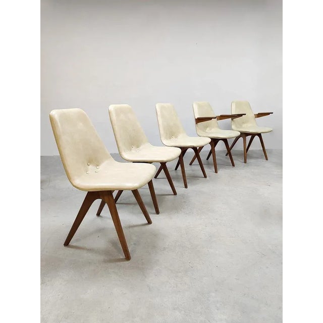 Mid-Century Modern Mid-Century Dutch Dining Chairs J. van Os Culemborg, 1950s, Set of 5 For Sale - Image 3 of 7