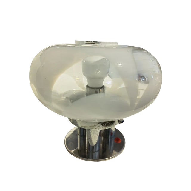 Table Lamp in Murano Glass and Steel attributed to Toni Zuccheri, 1970s For Sale