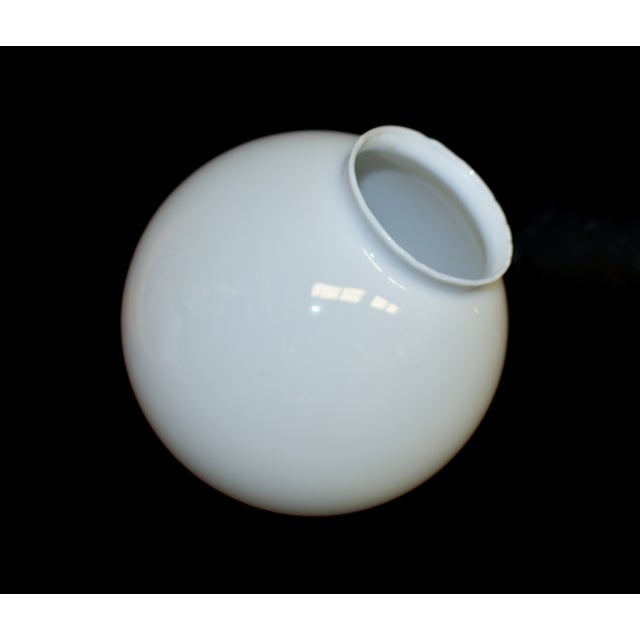 Vintage French White Glass Globe Light Lamp Shade Modern Excellent For Sale - Image 9 of 11