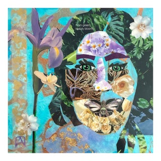 Beauty Blooms Original Collage by Adria Becker For Sale